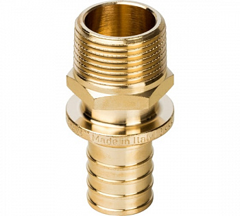 SFA-0001-002534 STOUT Переходник с наружной резьбой 25xR 3/4" для труб из сшитого полиэтилена аксиал