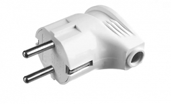 Вилка MAXElectro электрическая, 16А/220В, угловая, с заземлением, белая, STAYER